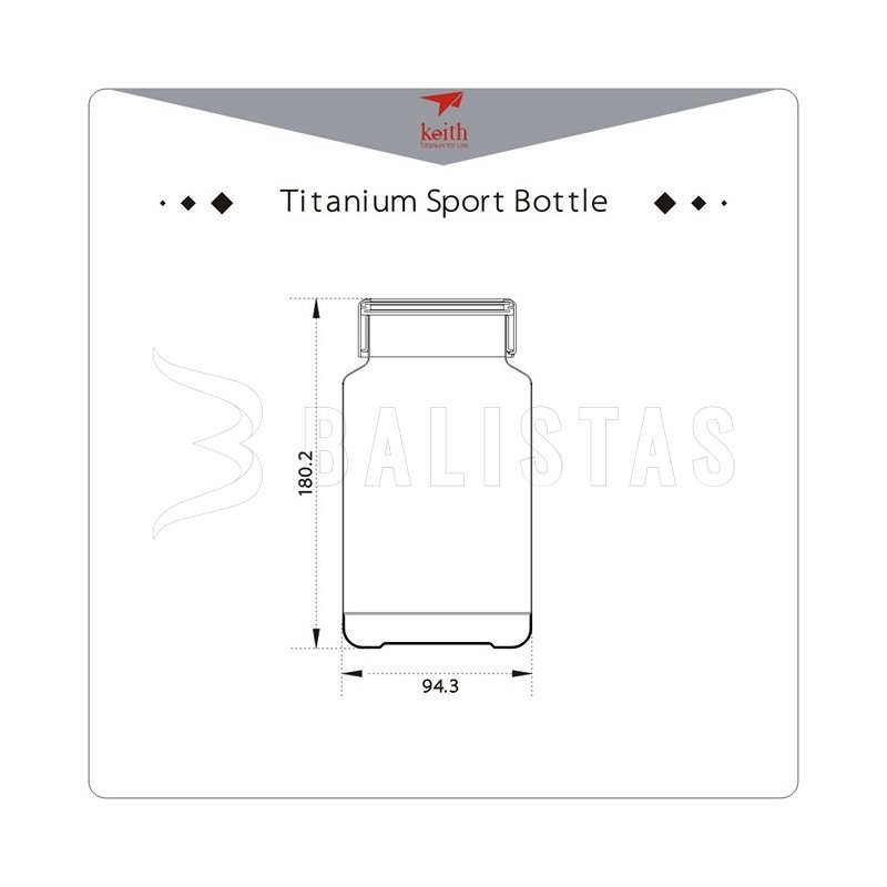 Titanium Sport Bottle Keith, 900 ml