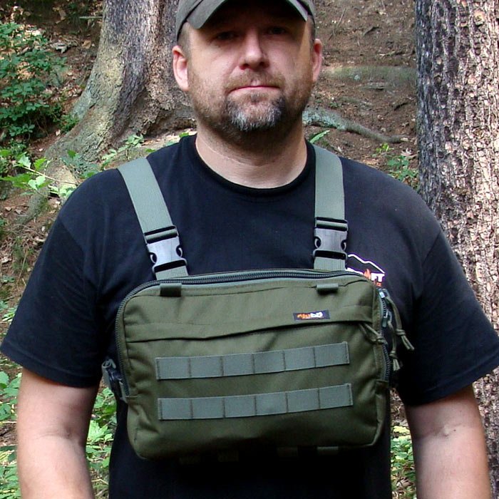 Mellkasi táska Jubö Front Bag Survival zöld
