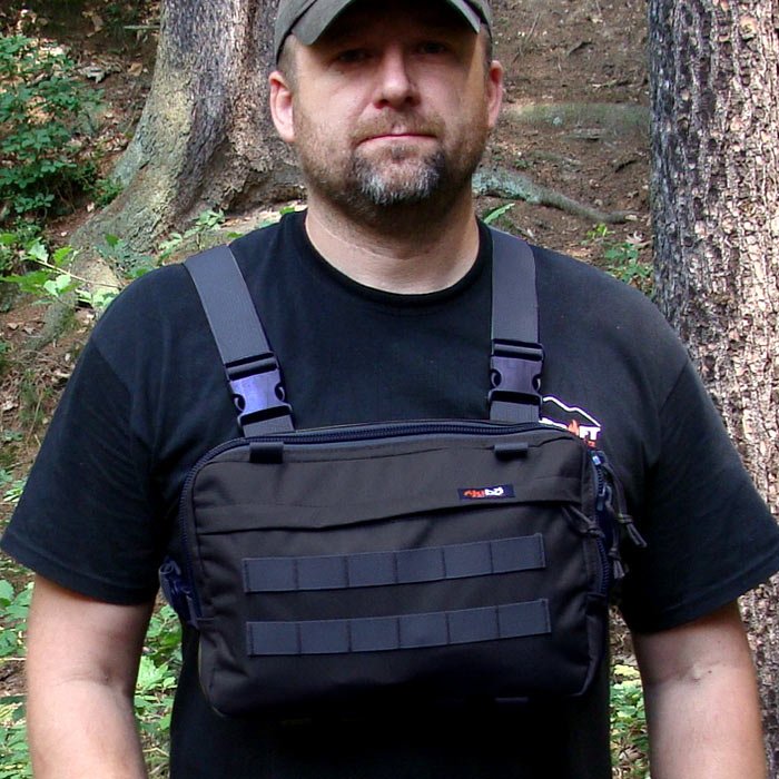 Mellkasi táska Jubö Front Bag Survival fekete