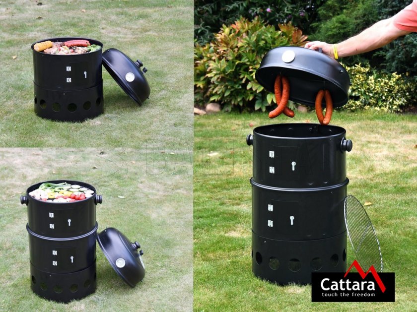 Grill és füstölő Cattata Pisa 3in1