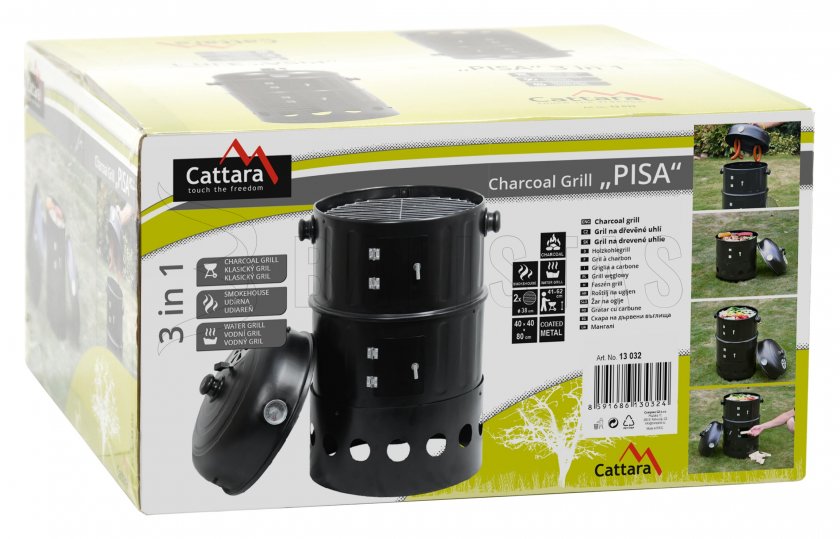 Grill és füstölő Cattata Pisa 3in1