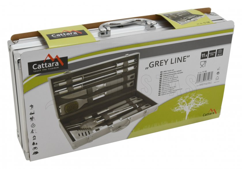 Grillező eszközkészlet Cattara Grey Line, 11 db-os készlet