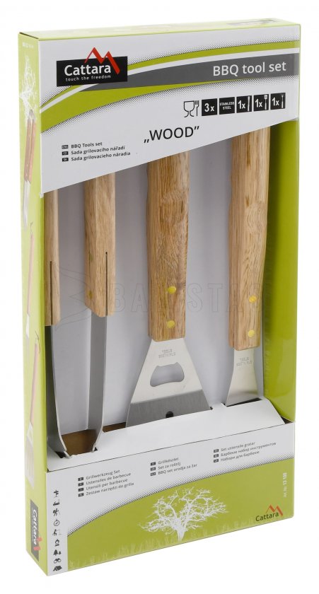 Grillező eszközkészlet Cattara Wood szett 3db