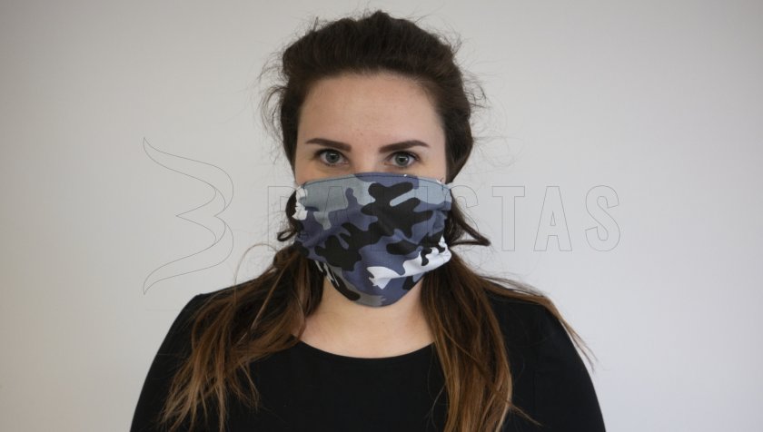 Téli pamut szájmaszk Camo négyzet