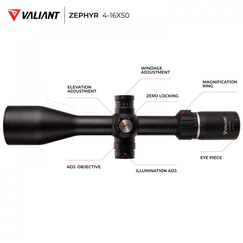 Valiant Zephyr 4-16x50 SF SIR Mil Dot céltávcső