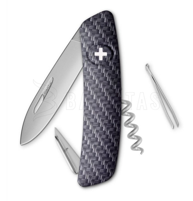 Svájci zsebkés Swiza D01 Allmatt Carbon