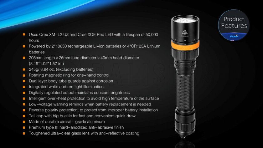 Búvár LED lámpa Fenix SD20