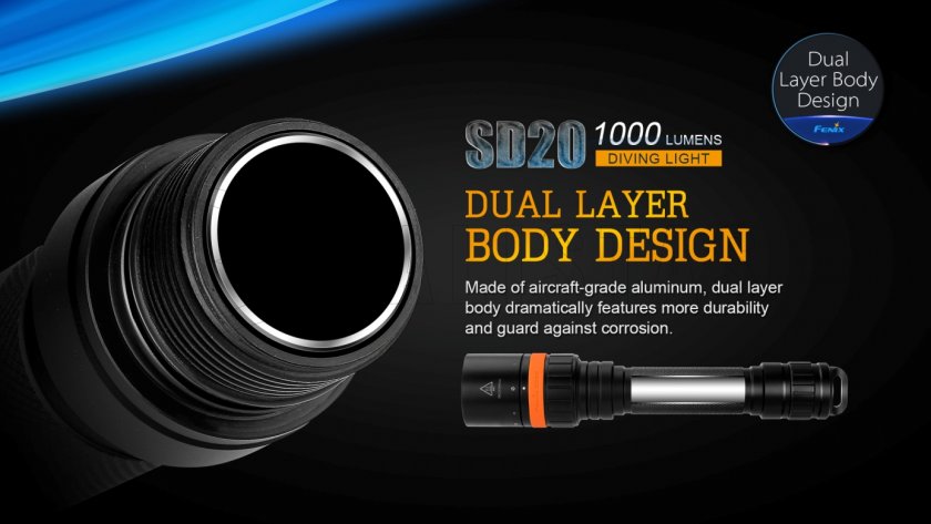 Búvár LED lámpa Fenix SD20