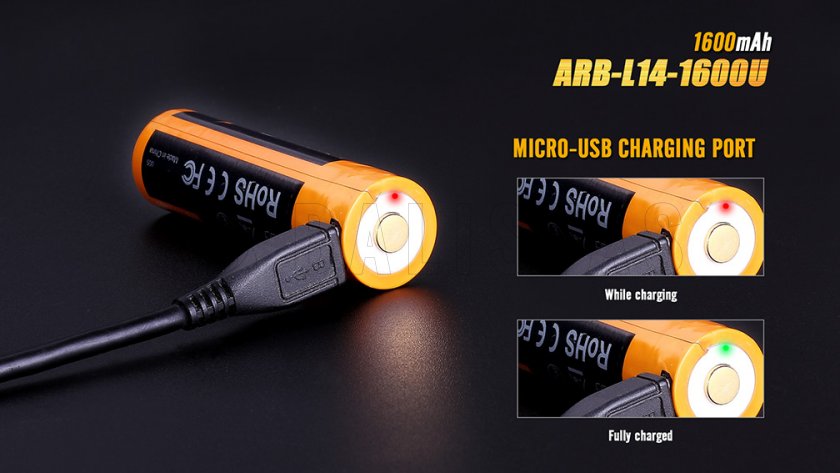 Dobíjecí USB AA elem Fenix ARB-L14-1600U