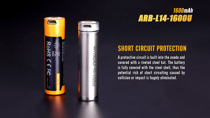 Dobíjecí USB AA elem Fenix ARB-L14-1600U