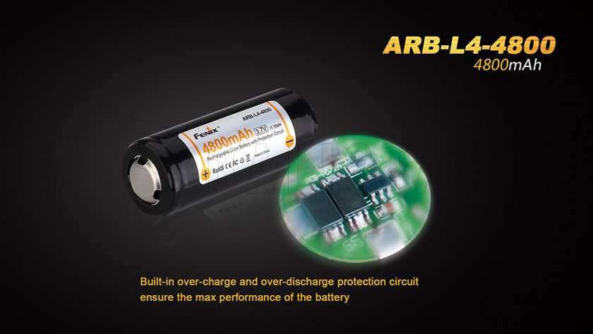 Újratölthető akkumulátor Fenix 26650 4800 mAh (Li-Ion)