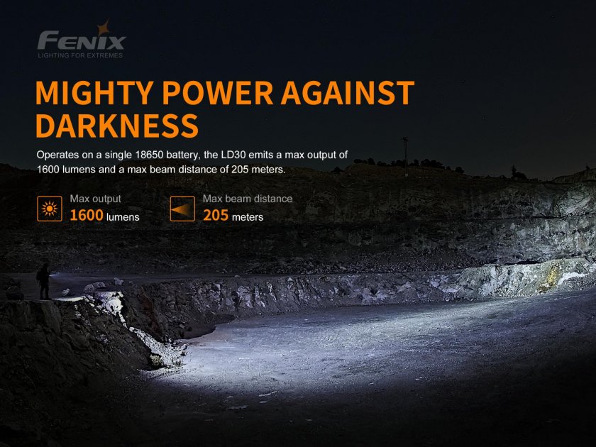 Fenix LD30 zseblámpa + USB akkumulátor 3500 mAh