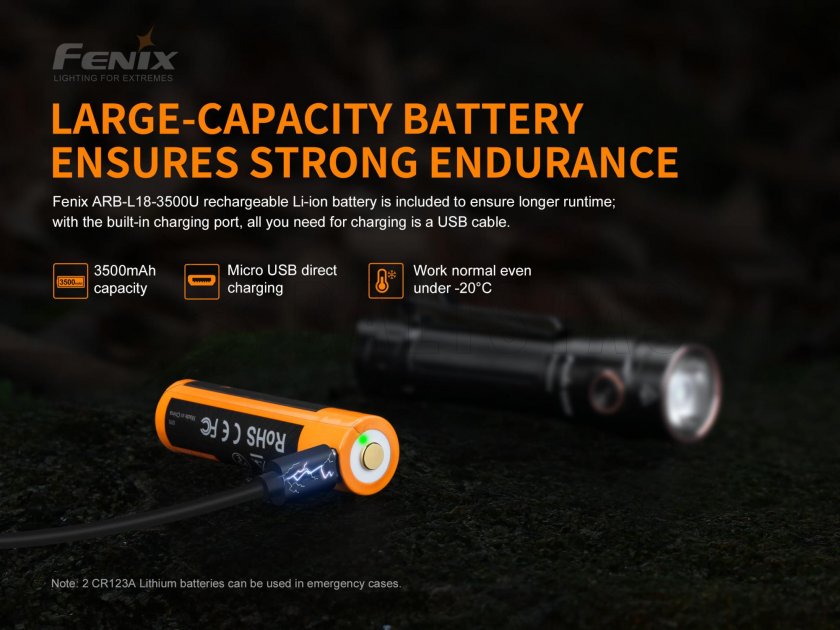 Fenix LD30 zseblámpa + USB akkumulátor 3500 mAh