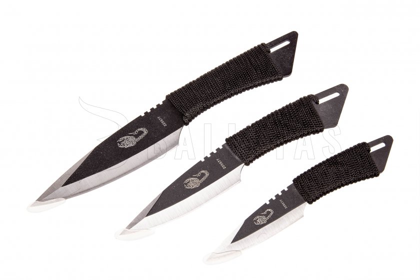 Kandar késkészlet fekete paracord (115)