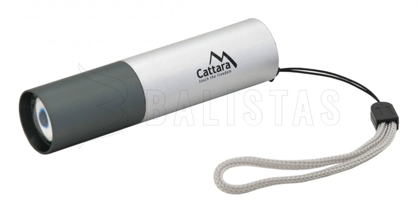 Zseblámpa LED Cattara 120lm ZOOM, újratölthető, SILVER