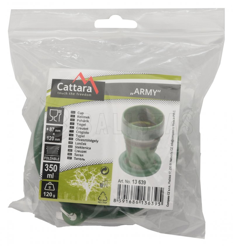 Szőtt szilikon összecsukható pohár ARMY 350ml
