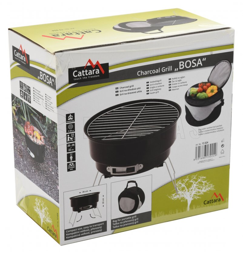 BOSA hordozható faszenes grill táskával