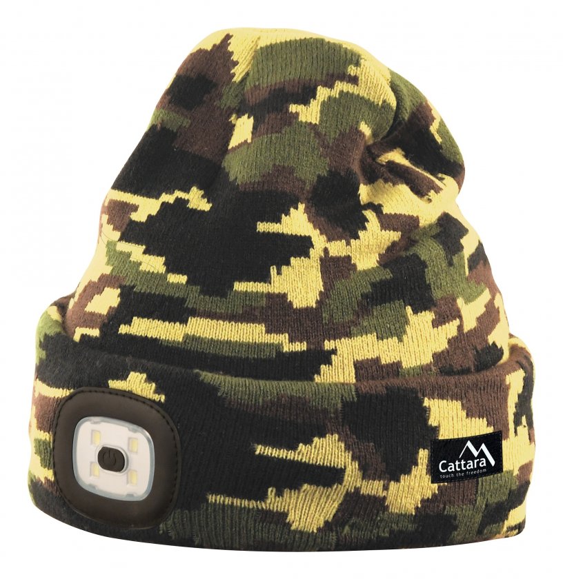 ARMY sapka LED lámpával, USB-s tölthető