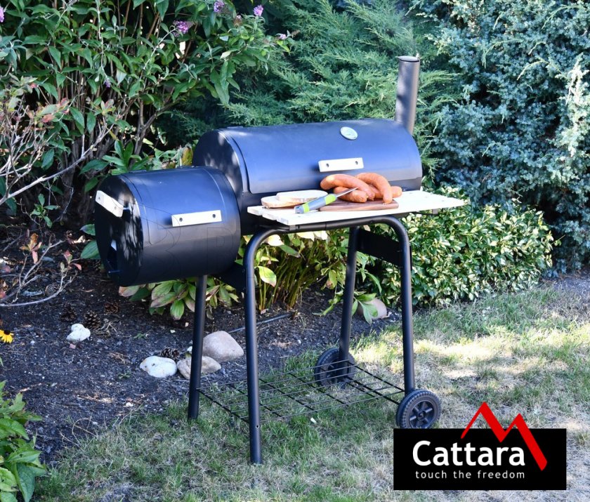 Faszénes SMOKIE grill füstölővel