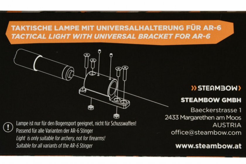 Taktikai lámpa számszeríjhoz Steambow AR-6 Stinger II