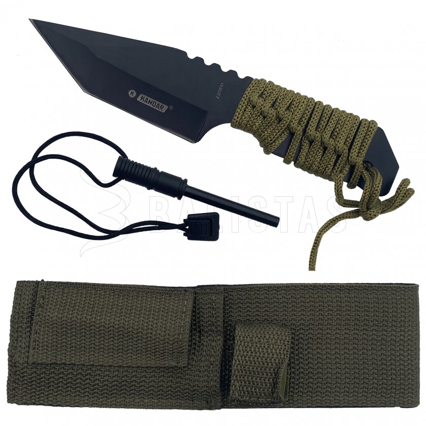 Survival kés Kandar Tanto tűzgyújtóval N125