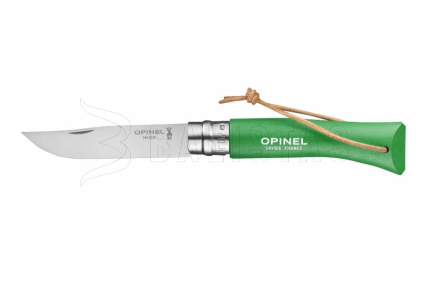 Kés Opinel 7 Inox zöld, pánttal