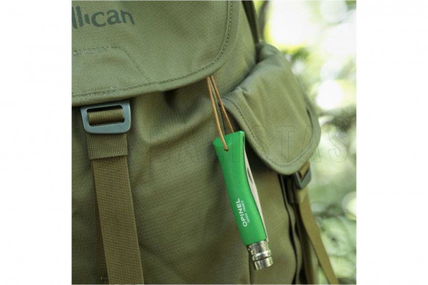 Kés Opinel 7 Inox zöld, pánttal