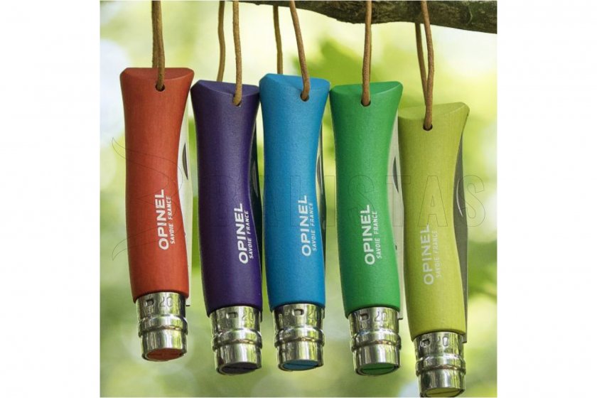 Kés Opinel 7 Inox zöld, pánttal