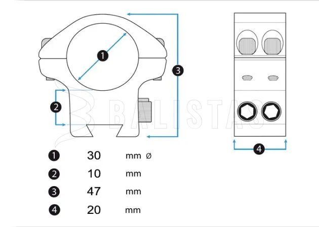 Szerelék Element Optics Accu-Lite 22mm/30mm közepes