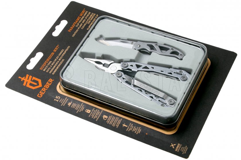 Gerber Suspension-NXT fogó készlet + Mini Paraframe kés, ajándékdoboz