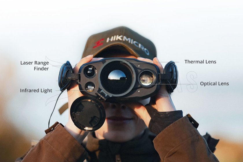 Termovíziós fúziós LRF binokulár Hikmicro RAPTOR RH50LN