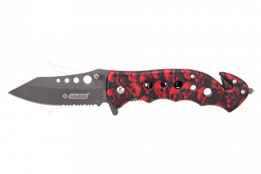 Kés Kandar N481 red skull