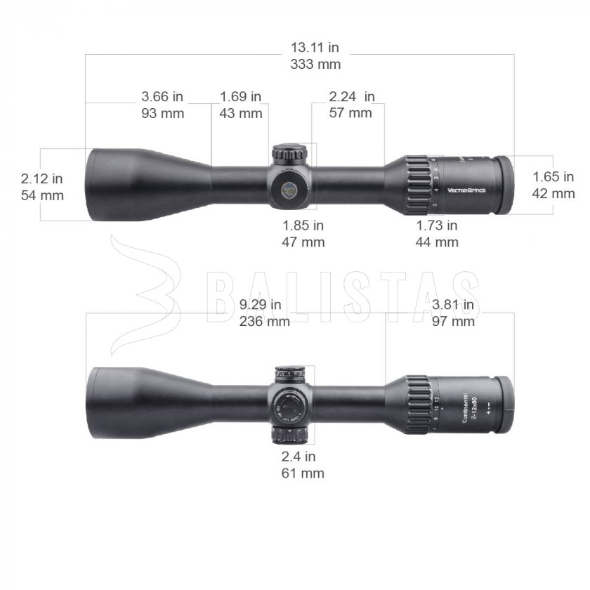 Távcső Vector Optics Continental 2-12x50 SFP VET-10BDC MOA
