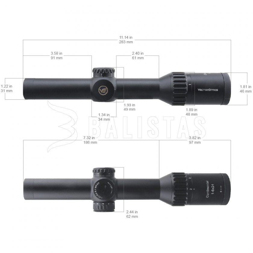 Távcső Vector Optics Continental x6 1-6X24 SFP Tactical VEC-T6M MRAD
