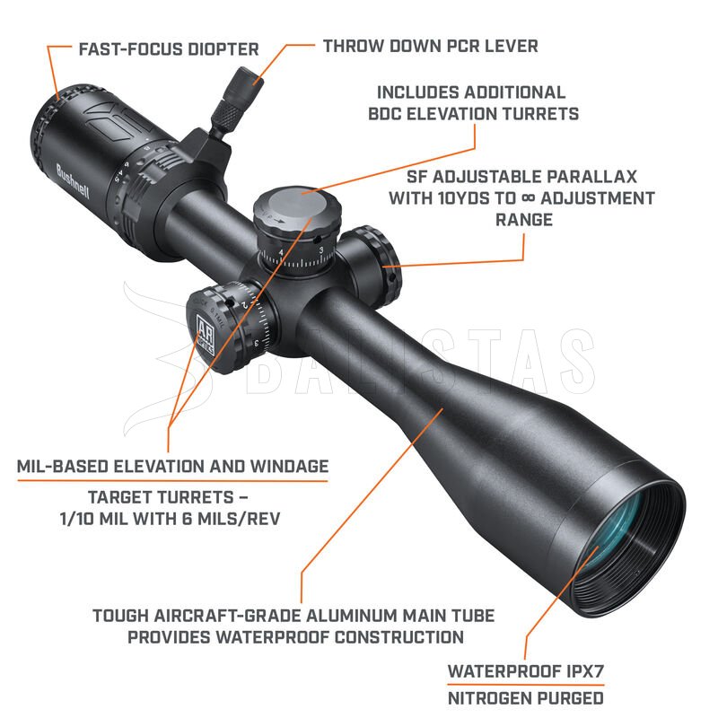 Távcső Bushnell AR Optics 4,5-18x40mm Windhold MRAD