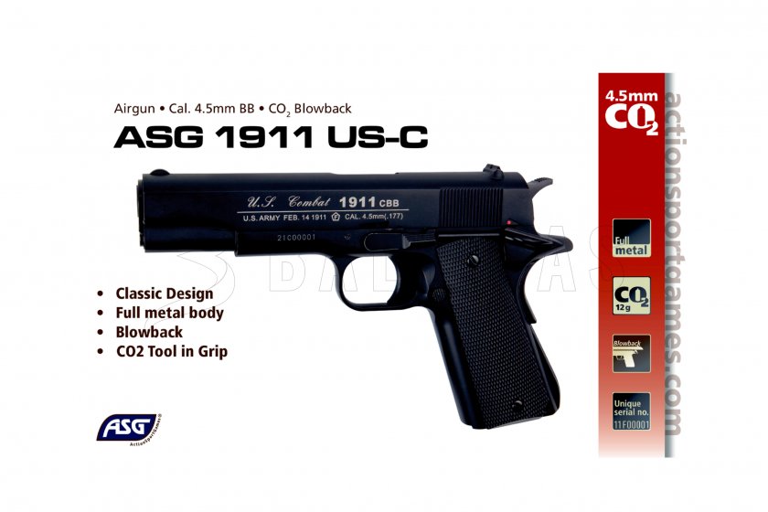 Légpisztoly ASG 1911 US-C blowback 4,5mm