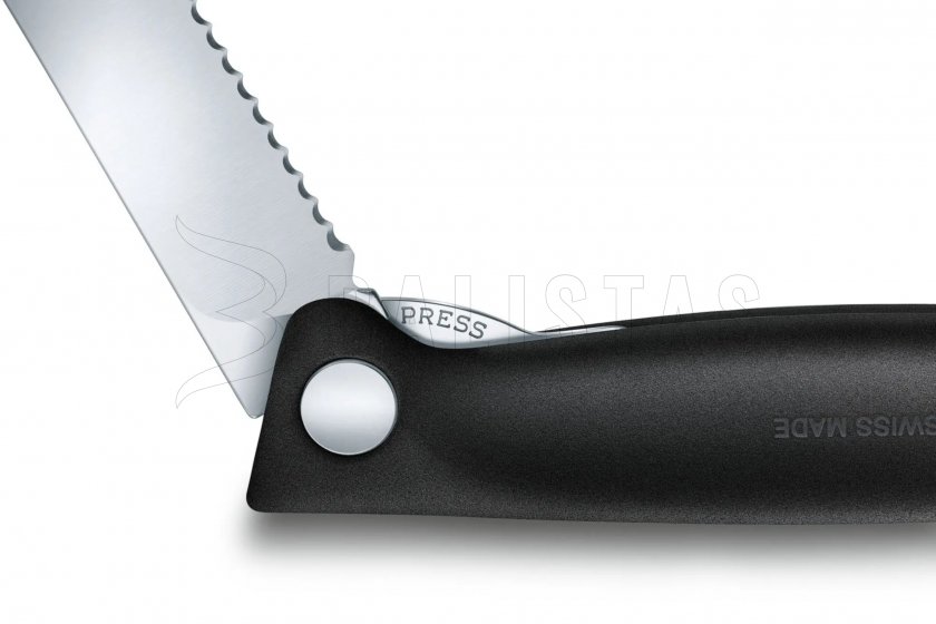 Zöldség hámozó-zárókés Victorinox hullámos él Fekete