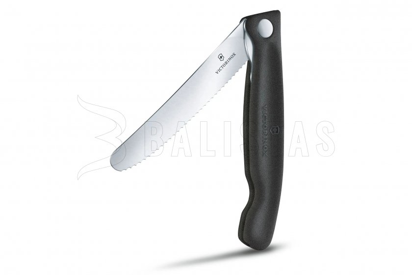 Zöldség hámozó-zárókés Victorinox hullámos él Fekete