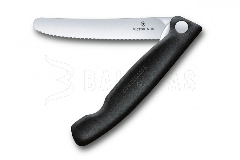 Zöldség hámozó-zárókés Victorinox hullámos él Fekete