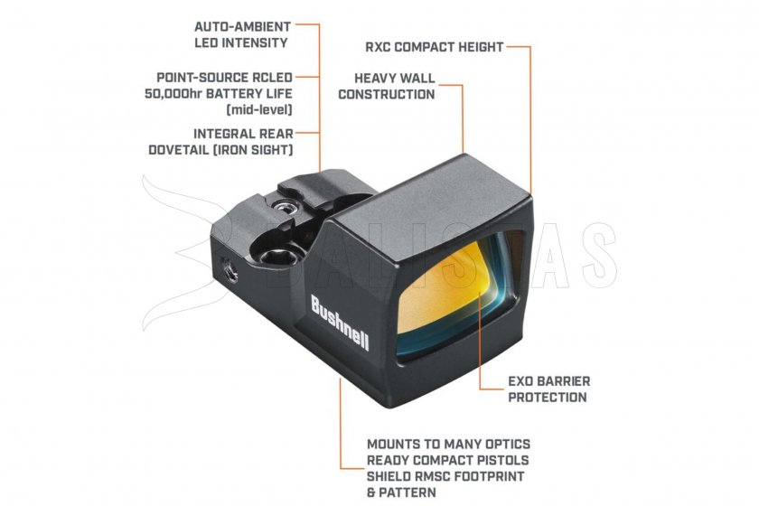 Kolimátor Bushnell RXC-200 Compact 1x21 reflex fekete