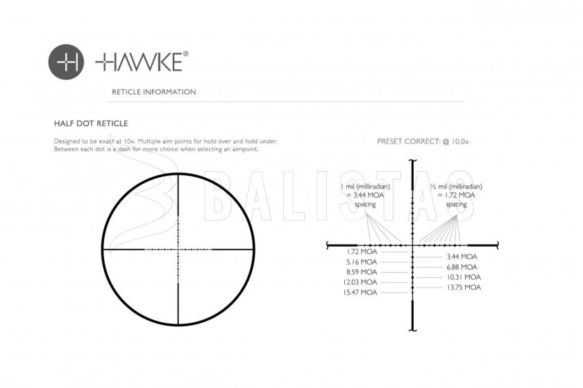 Hawke Vantage 3-12x44 SF 1/2 MilDot 25,4mm céltávcső