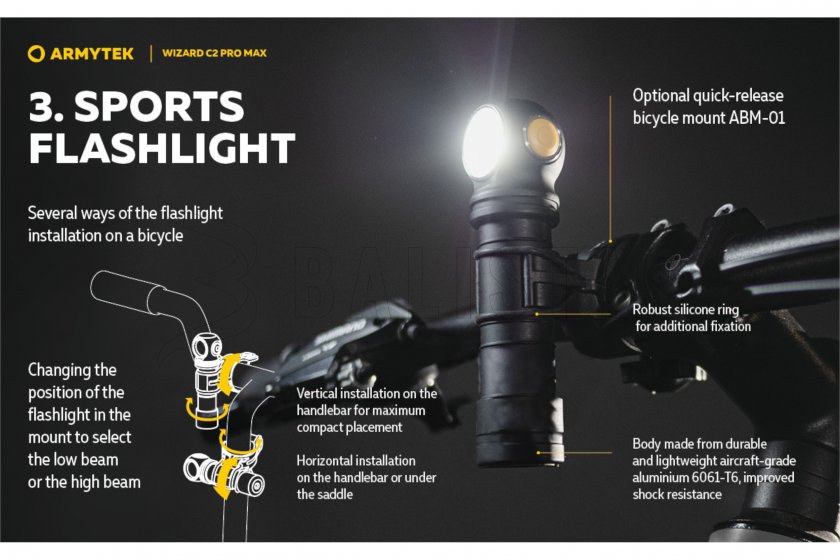 Fejlámpa Armytek Wizard C2 Pro MAX Hideg fény