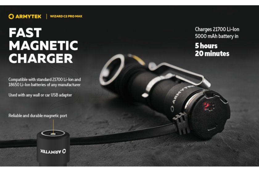 Fejlámpa Armytek Wizard C2 Pro MAX Meleg fény