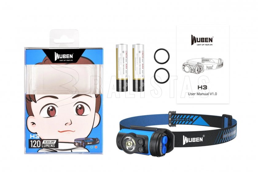 Wuben H3 blue fejlámpa