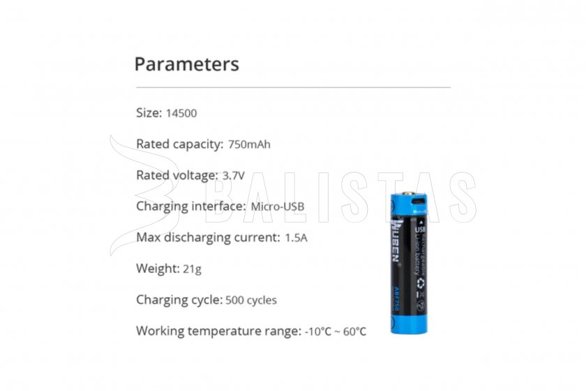 Elem Wuben 14500B Li-Ion 750mAh