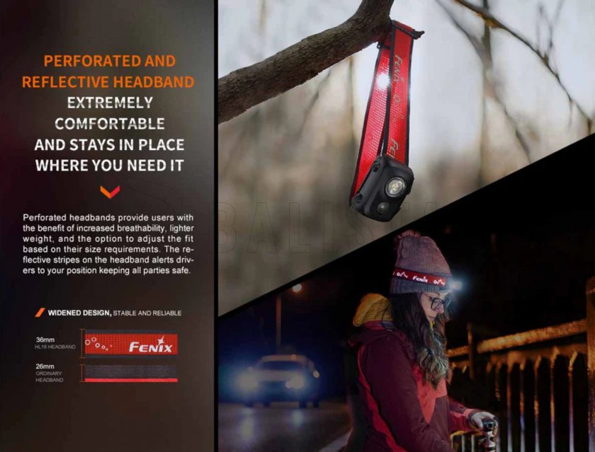 Fenix HL16 fekete diódás fejlámpa