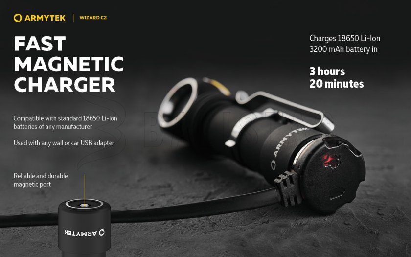 Fejlámpa Armytek Wizard C2 Hideg fény