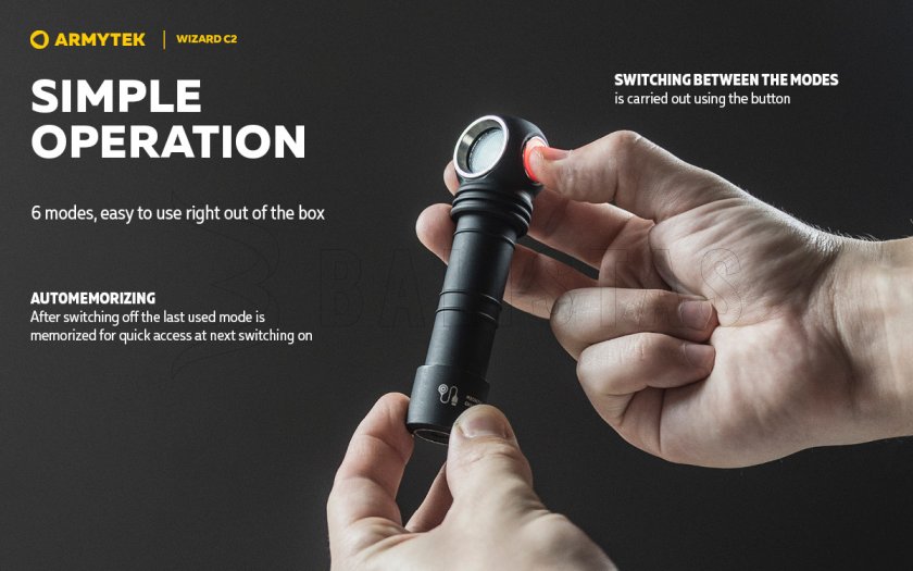 Fejlámpa Armytek Wizard C2 Hideg fény