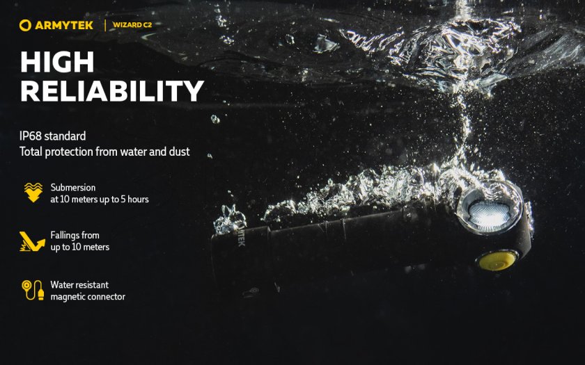 Fejlámpa Armytek Wizard C2 Hideg fény