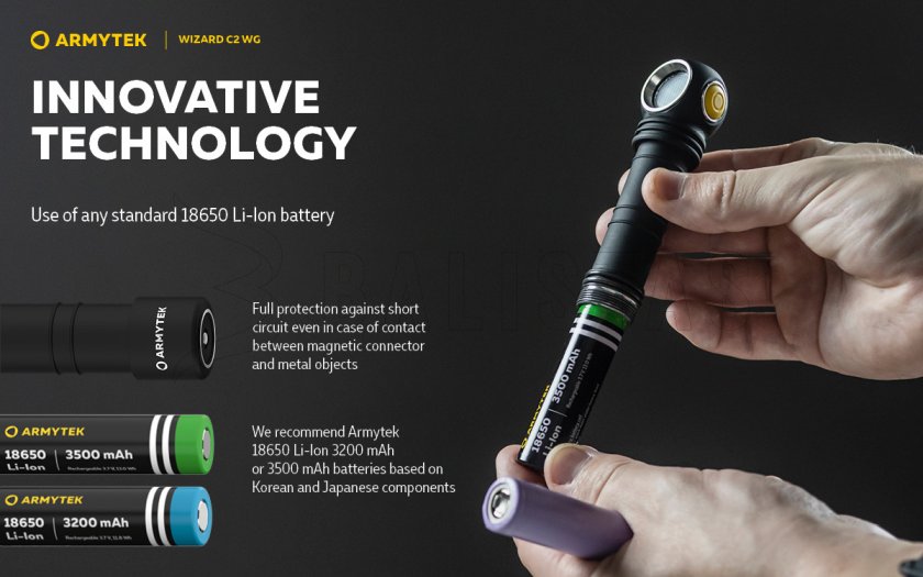 Armytek Wizard C2 WG fejlámpa hideg és zöld fénnyel